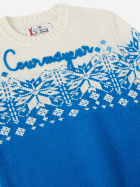 Bombardino Jr sweater with Courmayeur and fair isle jacquard