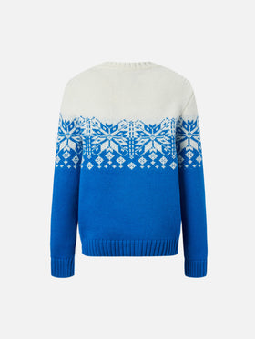 Bombardino Jr sweater with Courmayeur and fair isle jacquard