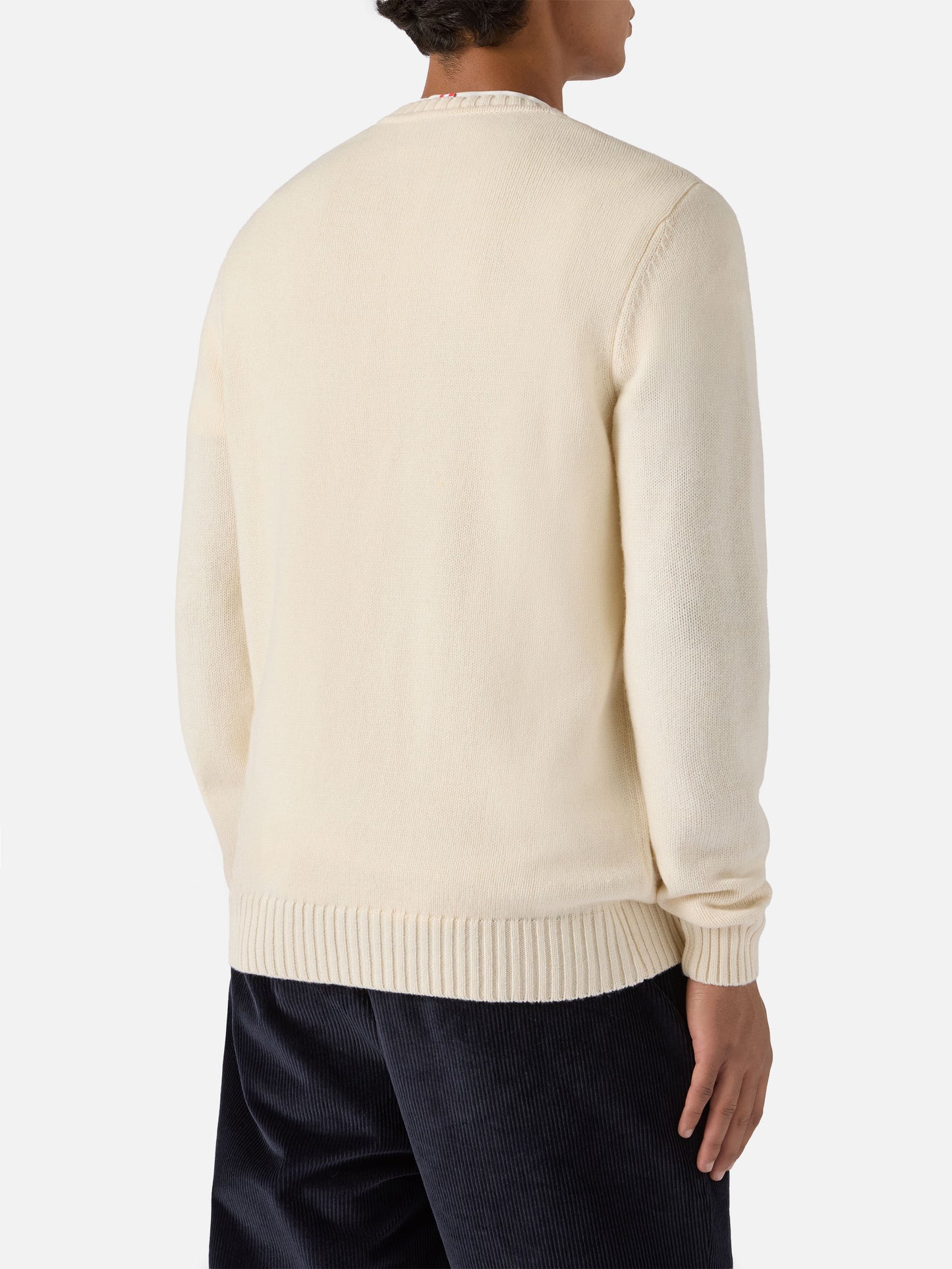 Maglione Bombardino Light bianco con jacquard St. Moritz | ST. MORITZ TOP OF THE WORLD SPECIAL EDITION