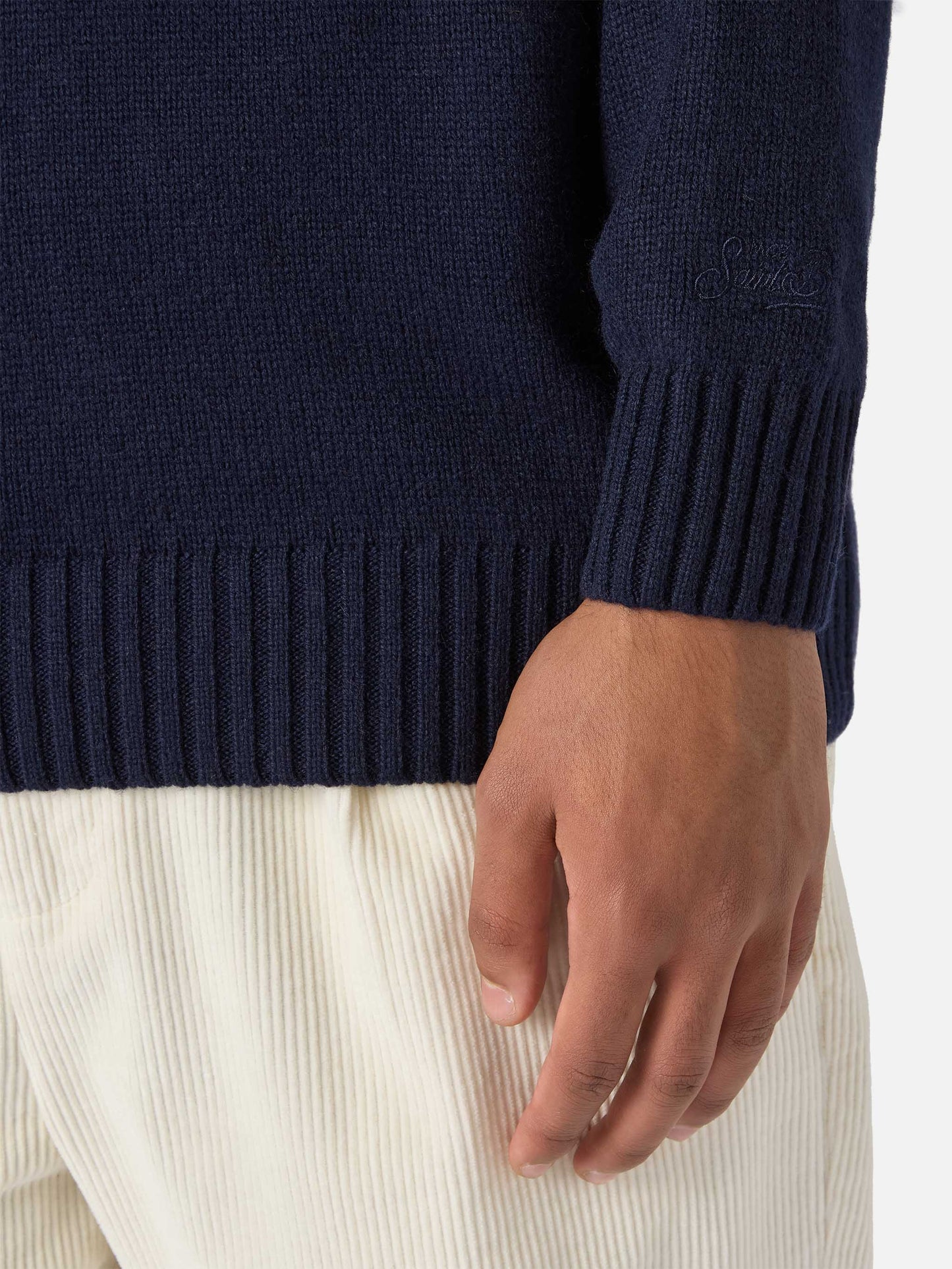 Hellblauer Bombardino Light Pullover mit Après-Ski-Jacquardmuster