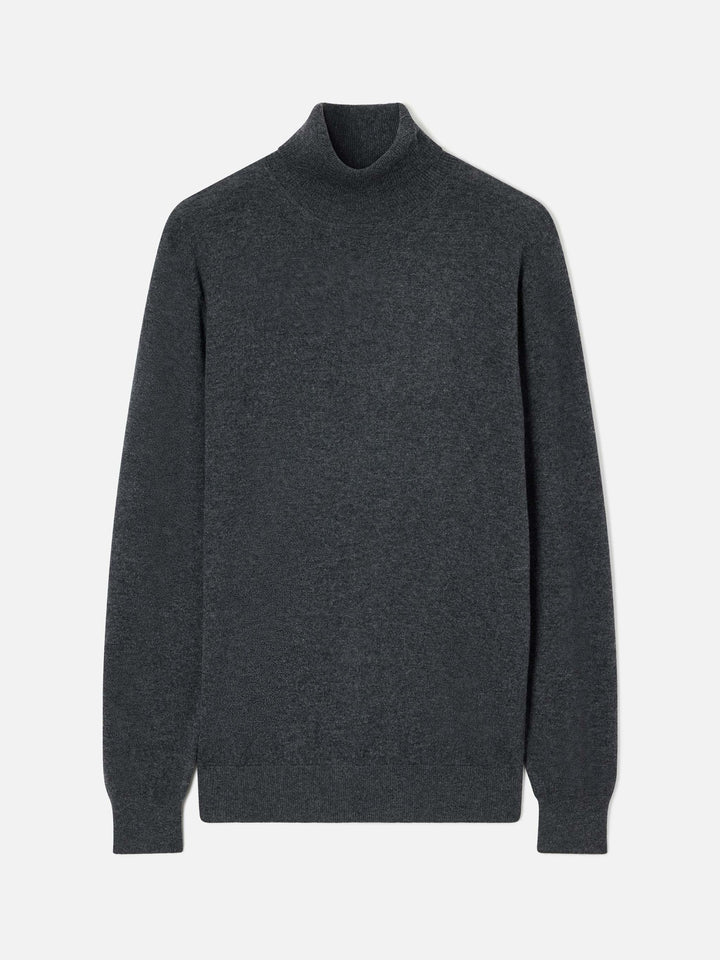 Maglia a collo alto Bond grigia in misto lana merino e cashmere