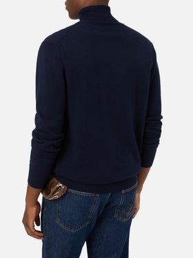 Rollkragenpullover aus Merinowoll- und Kaschmirmischung in Navy blue Bond 