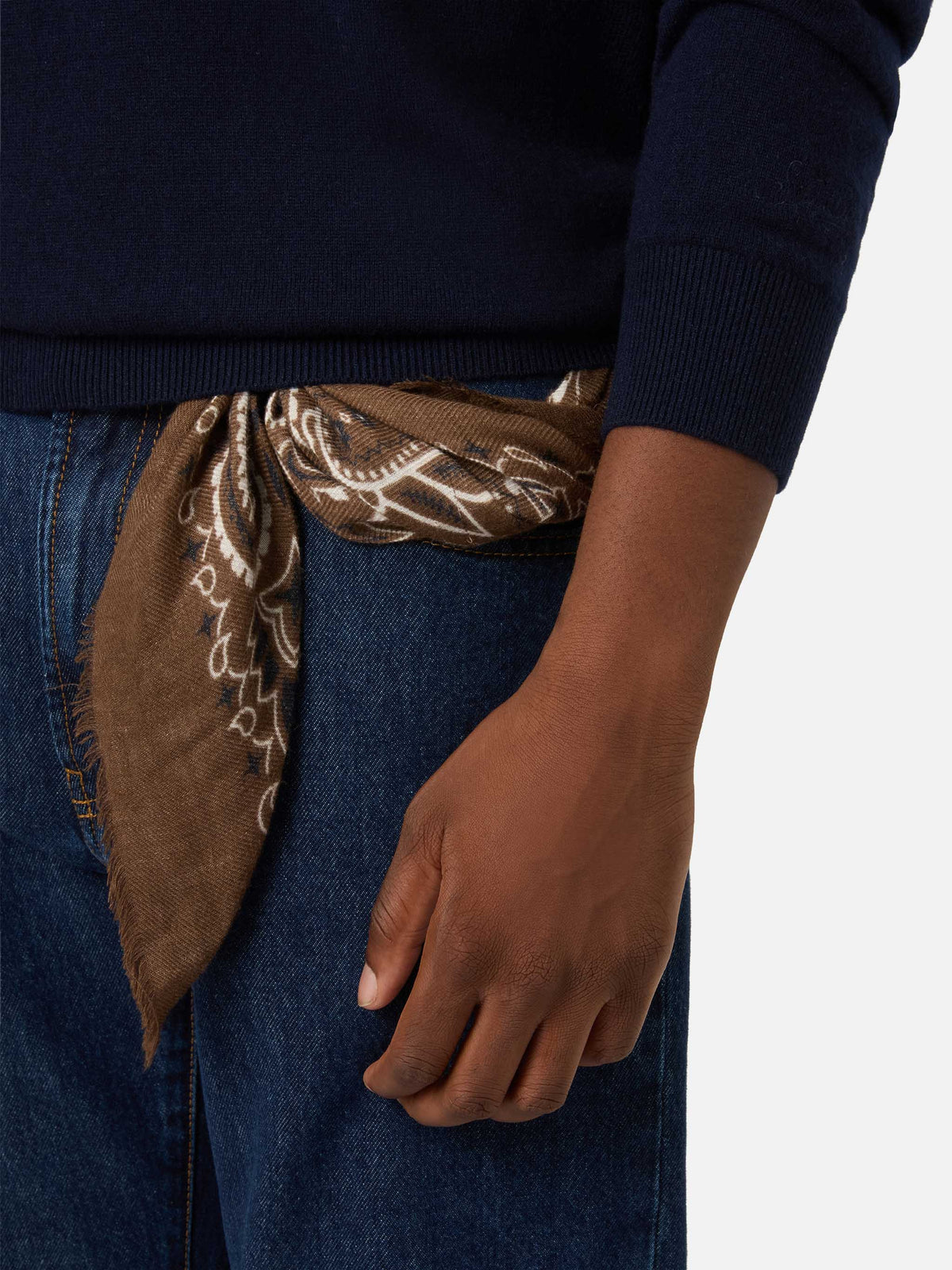 Rollkragenpullover aus Merinowoll- und Kaschmirmischung in Navy blue Bond 
