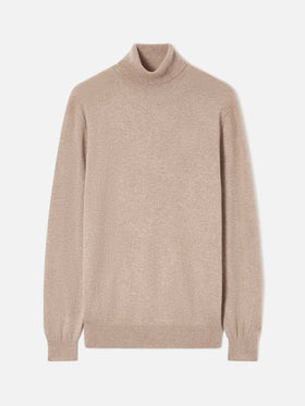 Rollkragenpullover Bond aus kamelfarbenem Kaschmir 