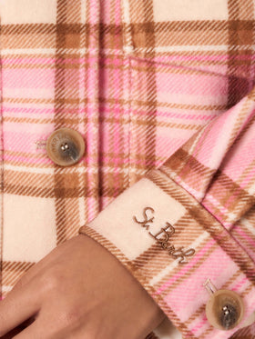 Chaqueta Bonnibell de efecto lana tartán rosa 