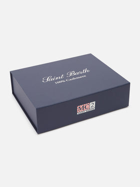 Set aus Cashmere-Mütze und Schal in Navy blue 