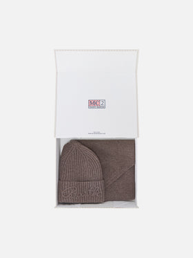 Conjunto de gorro de lana Nut y bufanda con capucha 