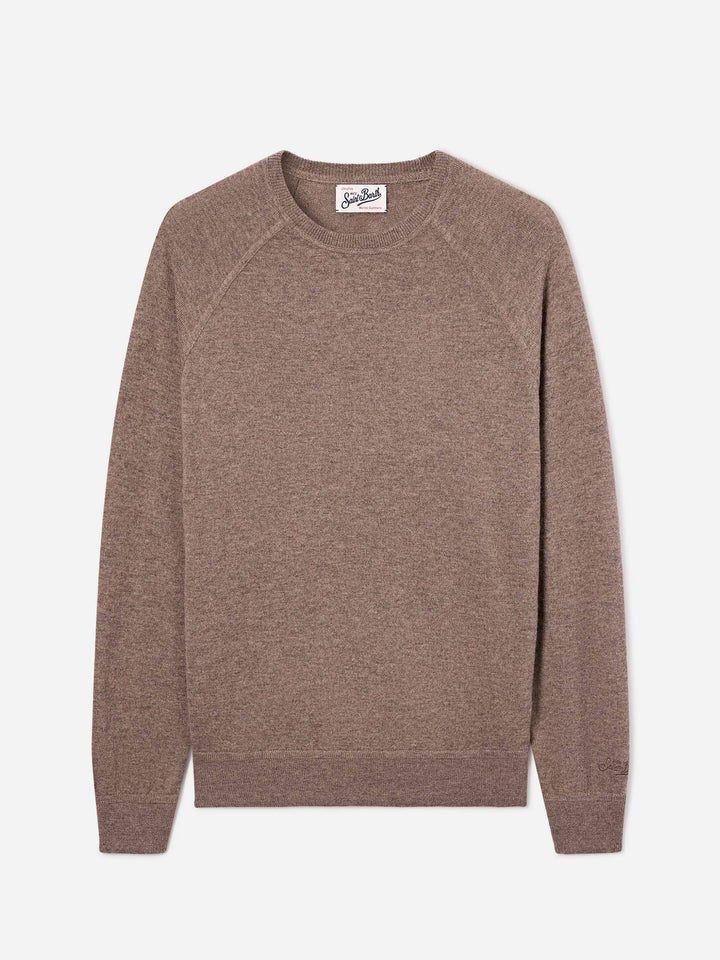 Beige Bricklane merino wool and cashmere blend crewneck