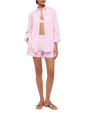 Brigitte striped-print cotton shirt with Saint Barth beach club embroidery - MC2 Saint Barth