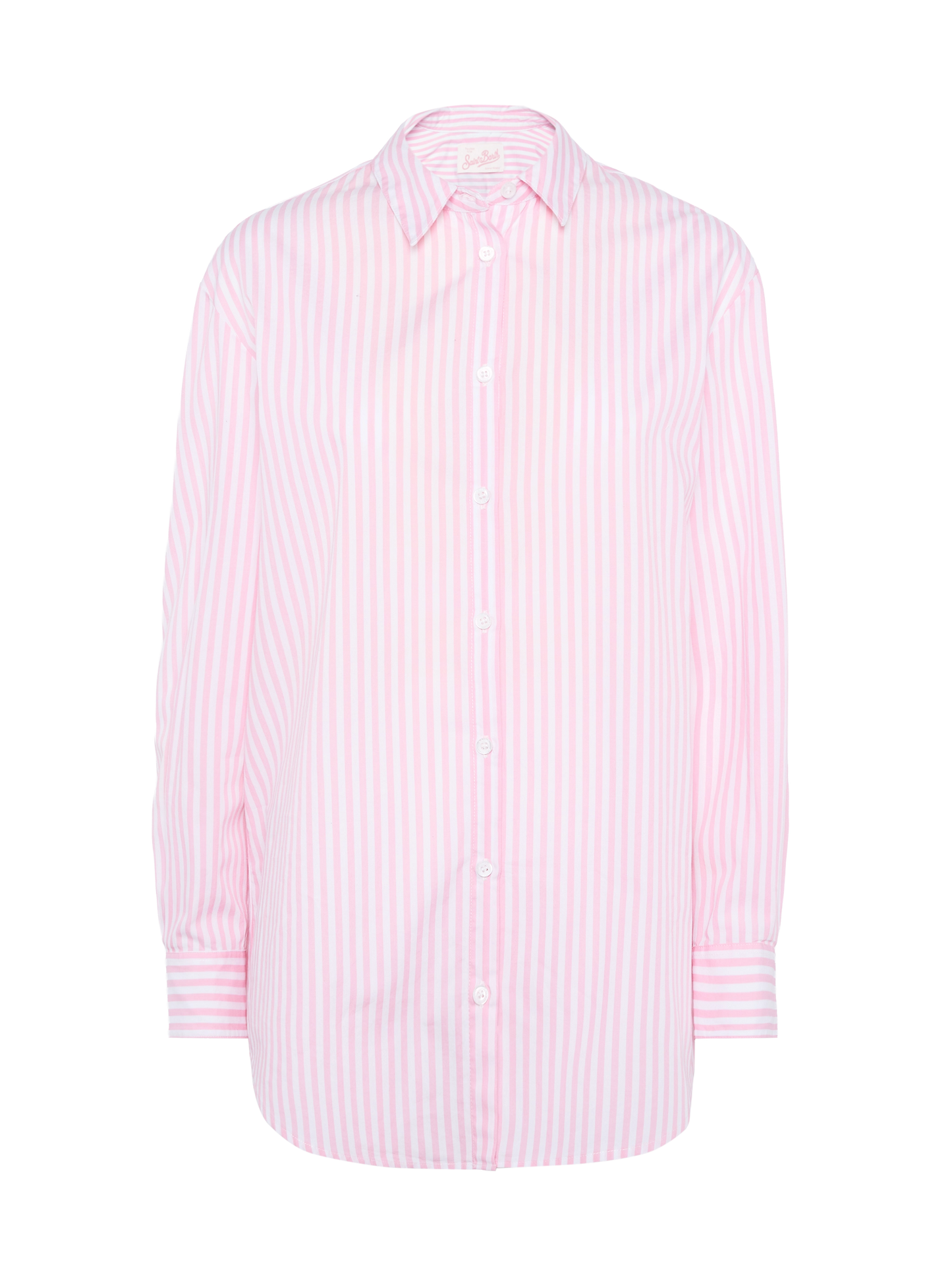 Brigitte striped-print cotton shirt with Saint Barth beach club embroidery - MC2 Saint Barth