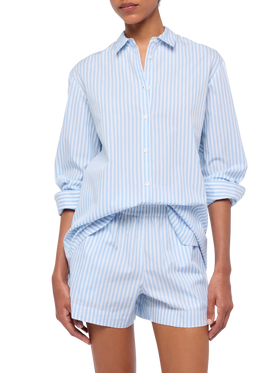 Brigitte striped-print cotton shirt with Saint Barth beach club embroidery - MC2 Saint Barth
