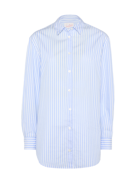 Brigitte striped-print cotton shirt with Saint Barth beach club embroidery - MC2 Saint Barth