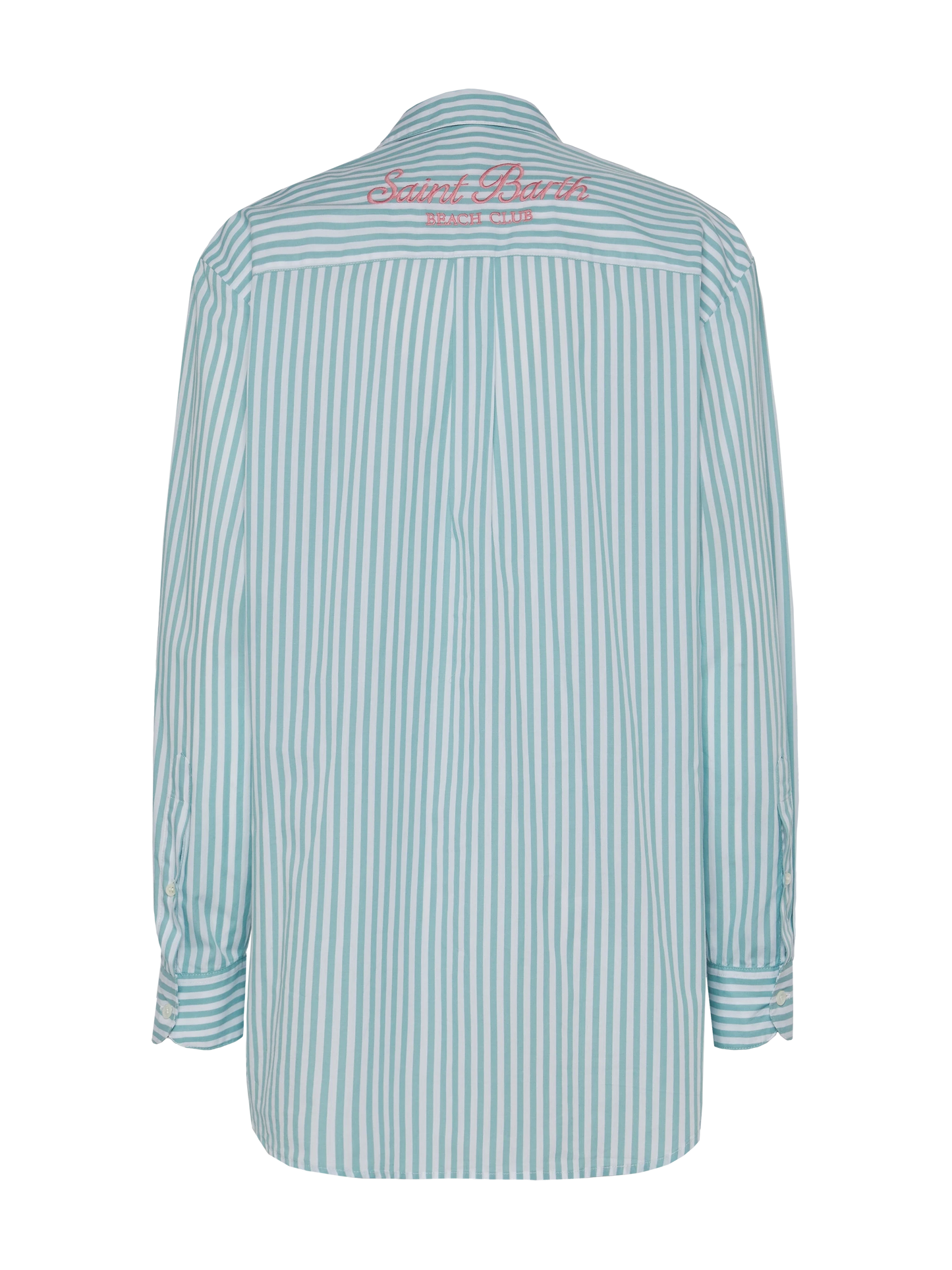 Brigitte striped-print cotton shirt with Saint Barth beach club embroidery - MC2 Saint Barth