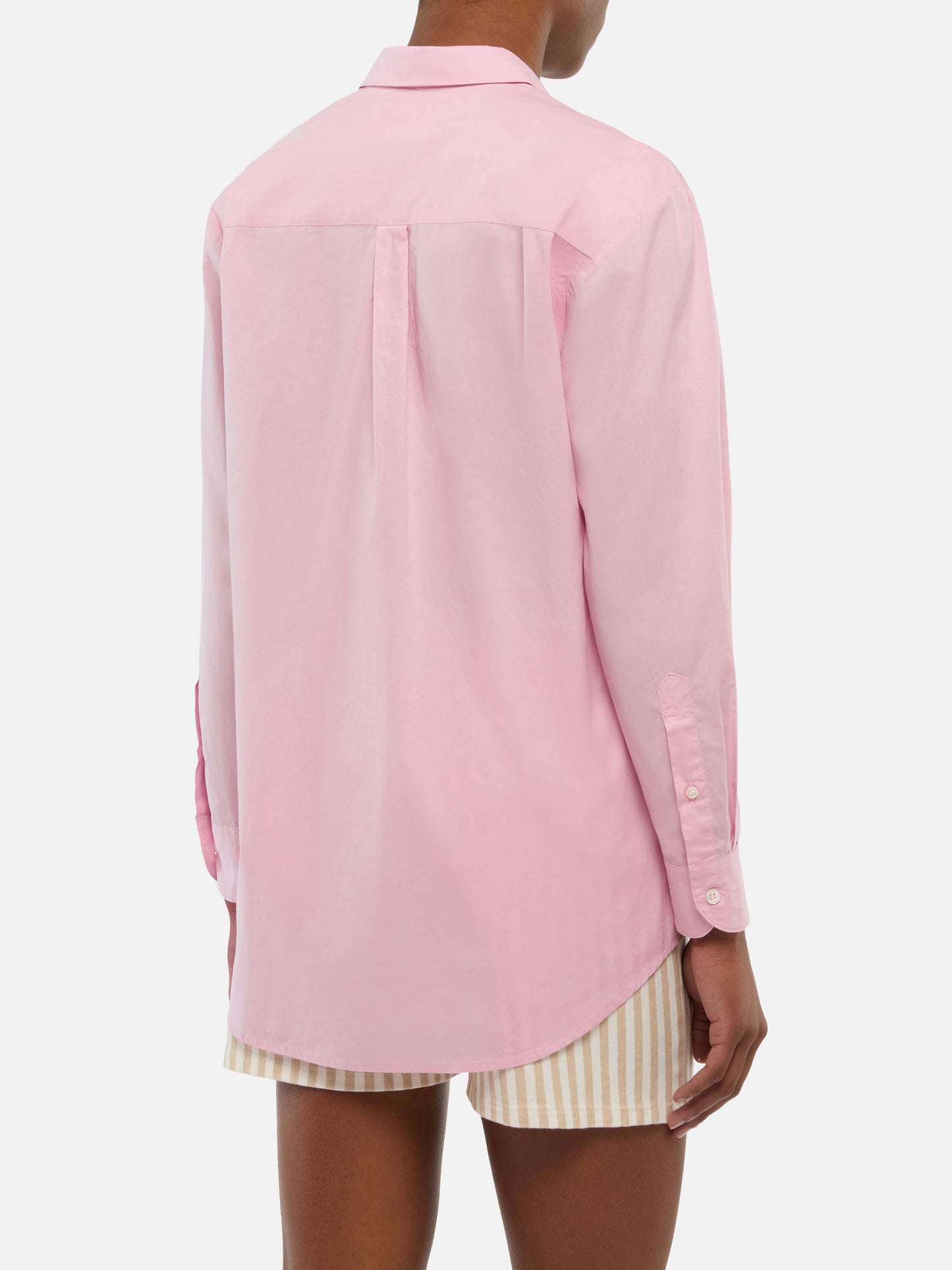 Brigitte striped-print cotton shirt with Miami habituè embroidery