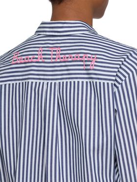 Brigitte striped-print cotton shirt with Saint Barth beach club embroidery - MC2 Saint Barth
