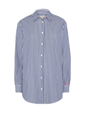 Brigitte striped-print cotton shirt with Saint Barth beach club embroidery - MC2 Saint Barth