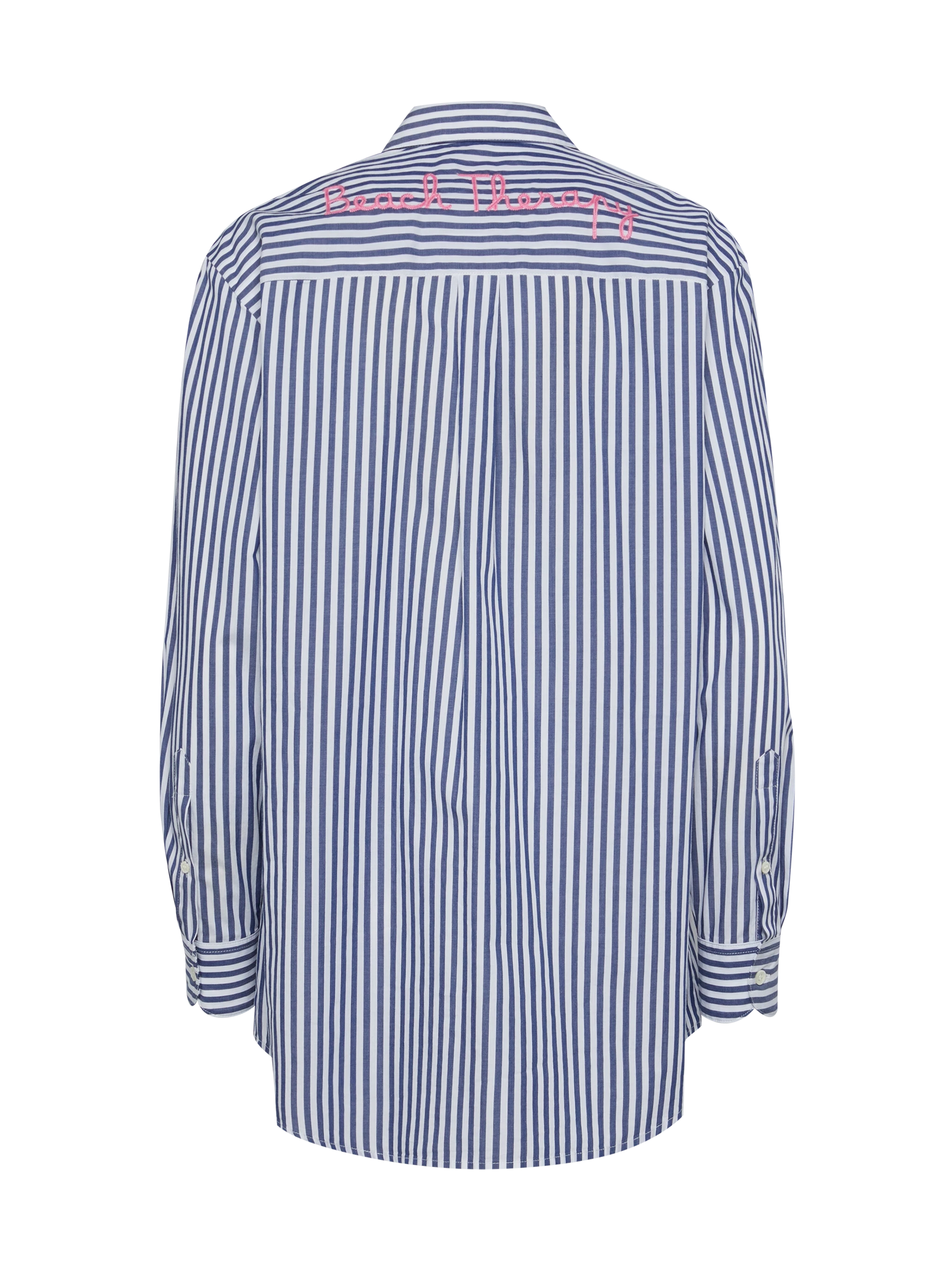 Brigitte striped-print cotton shirt with Saint Barth beach club embroidery - MC2 Saint Barth