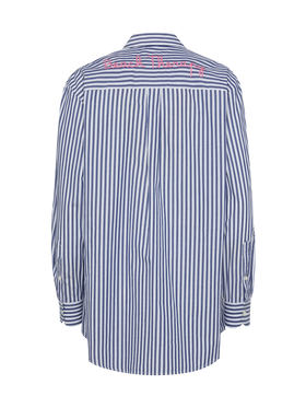 Brigitte striped-print cotton shirt with Saint Barth beach club embroidery - MC2 Saint Barth