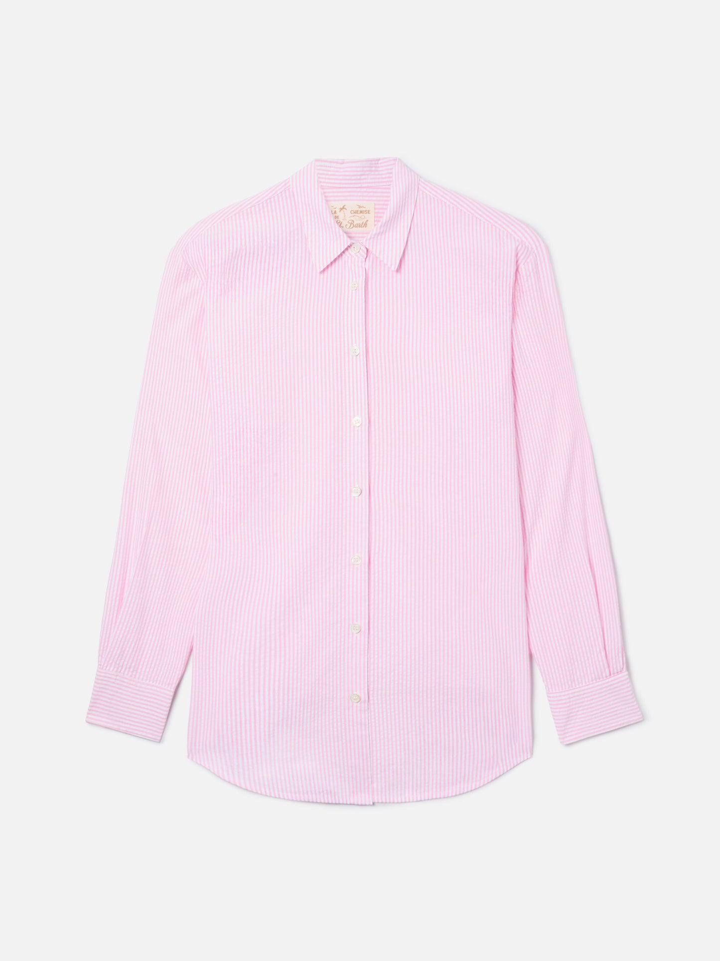 Camicia Brigitte in seersucker a righe rosa