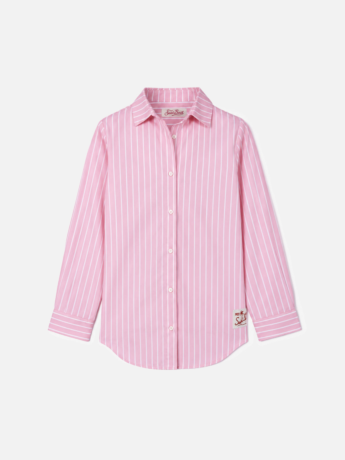 Pink and white striped Mini Brigitte shirt