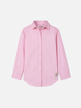Pink and white striped Mini Brigitte shirt