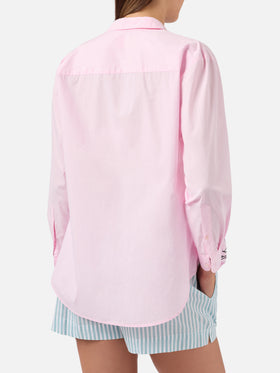 Rosa Brigitte-Hemd mit Snoopy- und Lucy-Print | Special Edition 