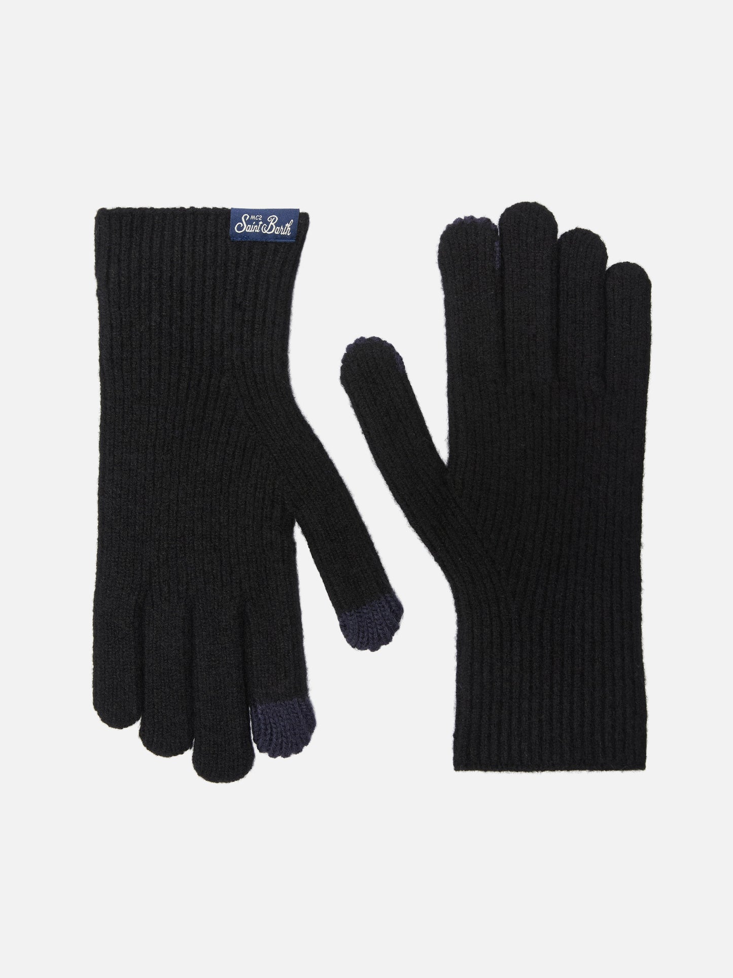 handschuhe kaschmir schwarz Brixton gerippte Stretch-Handschuhe aus Kaschmir-Mischgewebe in Schwar – MC2 Saint Barth