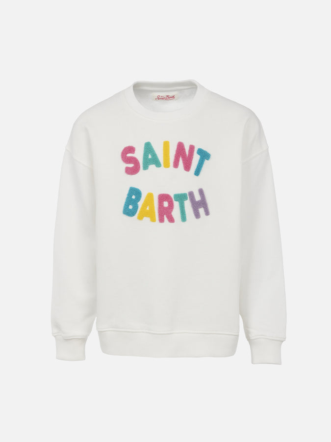 Mc2 Saint Barth Felpa da bambina Briony con patch Saint Barth in spugna multicolor