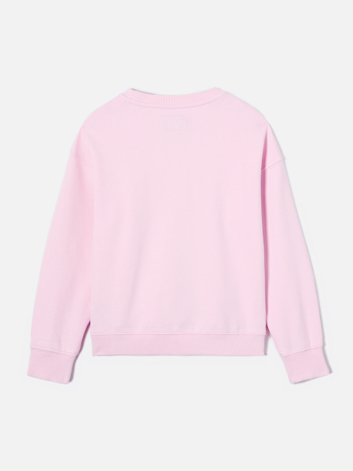 Felpa Briony girocollo rosa con logo effetto spugna