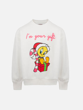 Girl crewneck sweatshirt Briony with Tweety print | WARNER BROS SPECIAL EDITION - MC2 Saint Barth