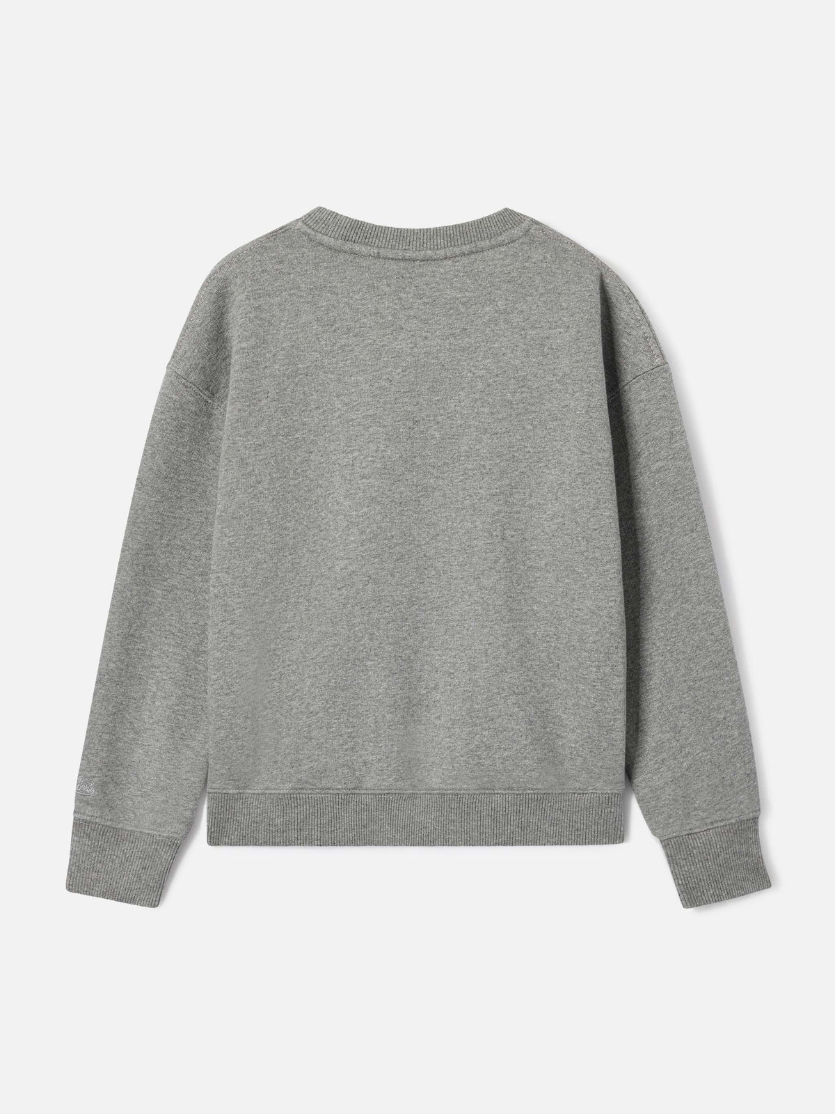 Sweat-shirt gris en mélange de coton avec imprimé flock Birichina Briony 