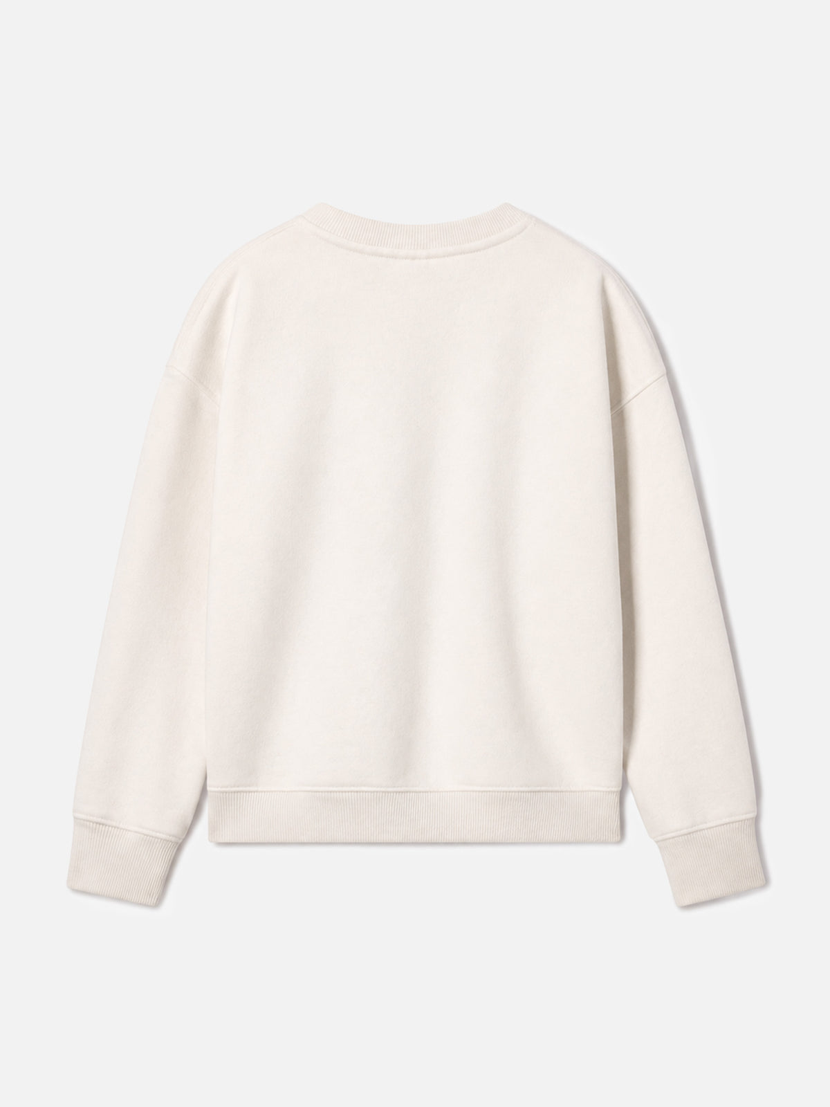 Briony Rundhals-Sweatshirt aus weißem Frottee mit Leopardenprint 