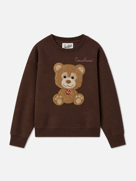 Briony Rundhals-Sweatshirt mit Trudi-Bärenfrottee-Patch | TRUDI SPECIAL EDITION 