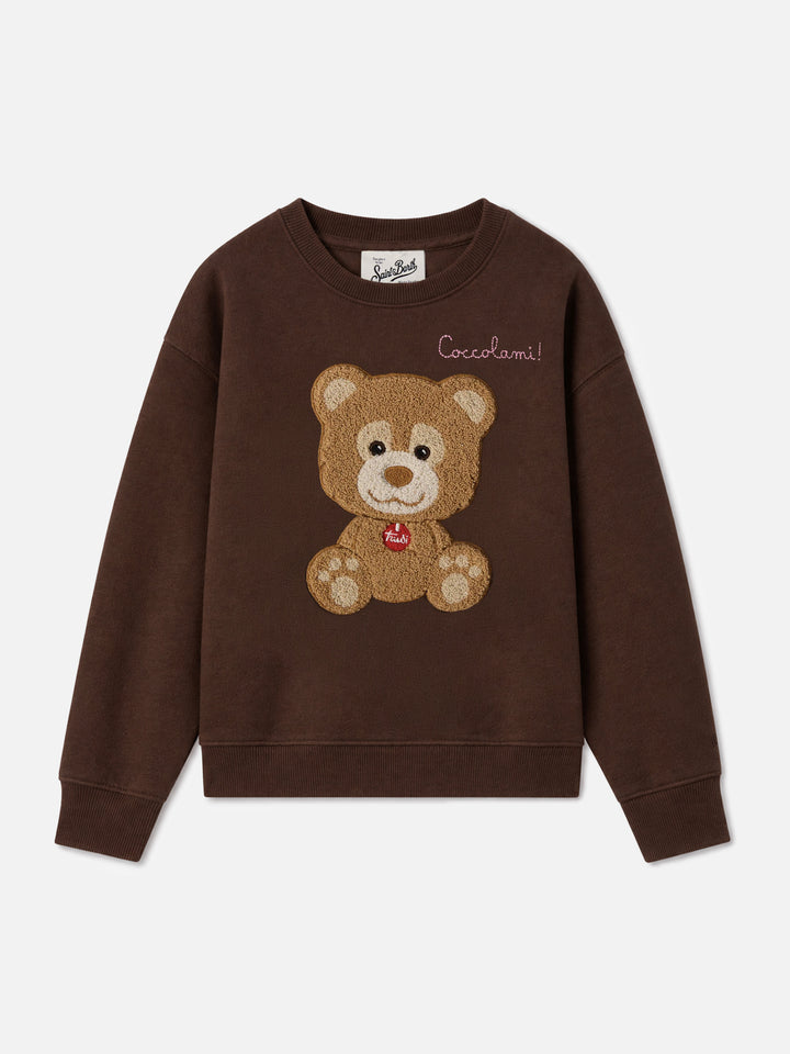 Felpa girocollo Briony con patch in spugna orsetto Trudi | SPECIAL EDITION TRUDI