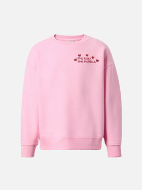 Briony crewneck sweatshirt with Bella e Monella rhinestone appliqué