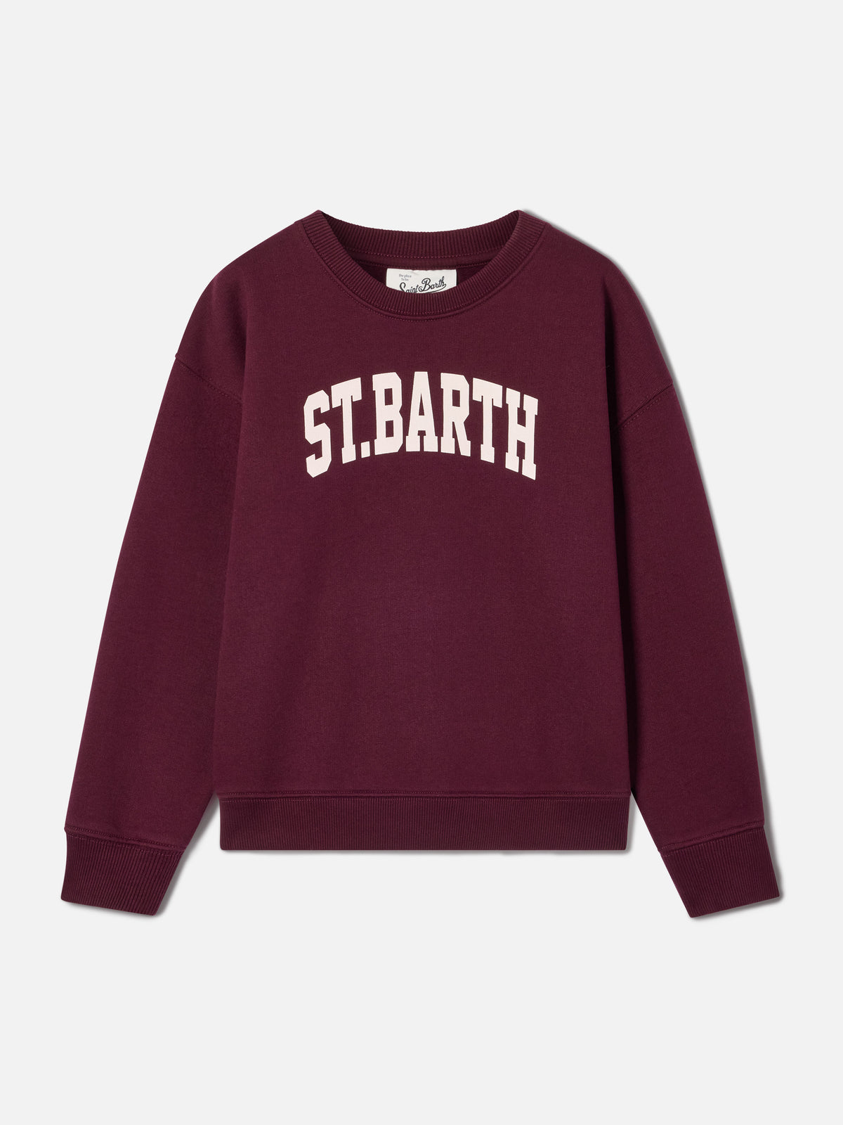 Burgundy Briony cotton blend sweatshirt with St. Barth print