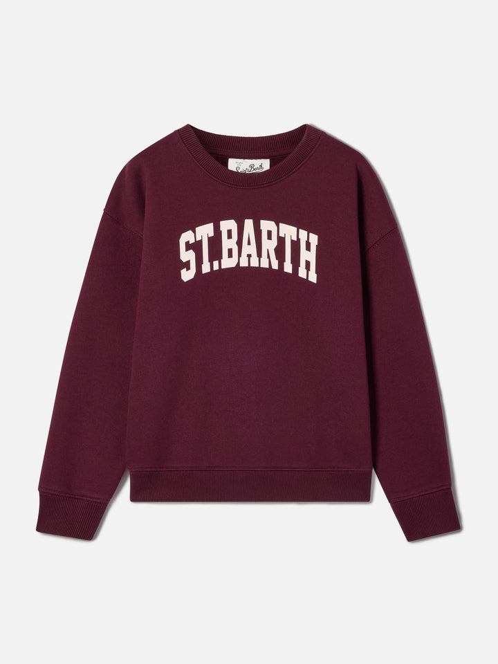 Sudadera de mezcla de algodón Burgundy Briony con estampado St. Barth 