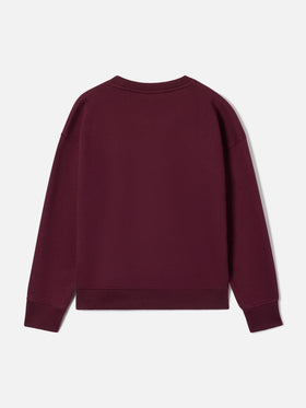 Burgundy Briony cotton blend sweatshirt with St. Barth print