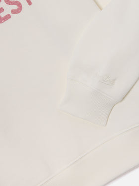 Sweat-shirt blanc en mélange de coton Briony avec imprimé pailleté Simply The Best 