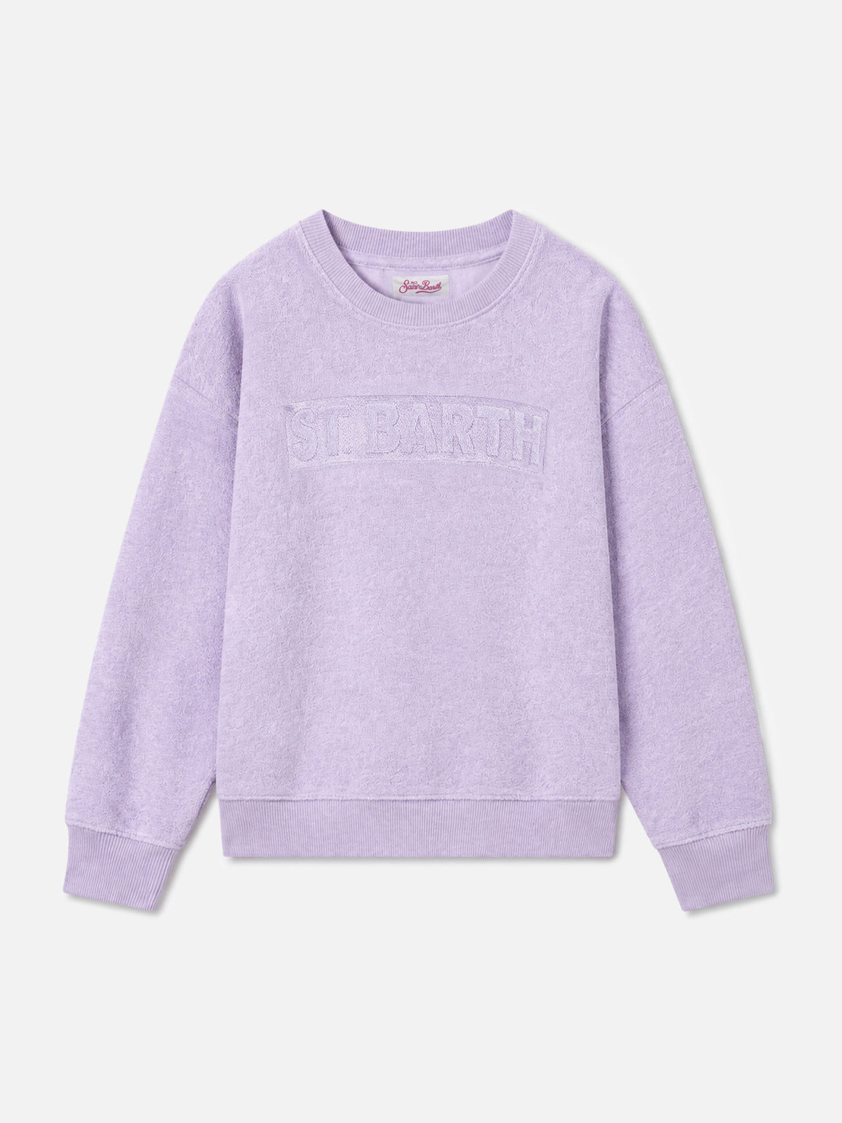 Sweat-shirt en éponge lilas pour fille Briony avec logo Saint Barth 