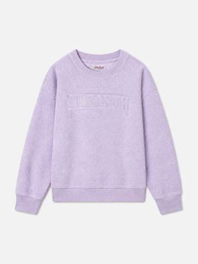 Sweat-shirt en éponge lilas pour fille Briony avec logo Saint Barth 