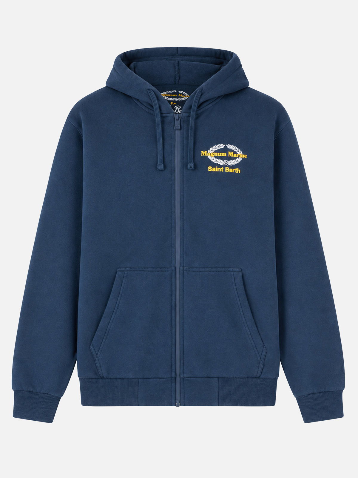 Sudadera con capucha de algodón azul con bordado Magnum Marine Saint Barth | MAGNUM MARINE SPECIAL EDITION 