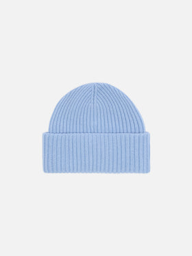 Light blue ribbed beanie Berry Jr with St. Barth patch