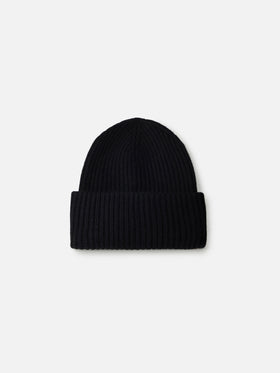 Black ribbed beanie Berry with Saint Barth patch