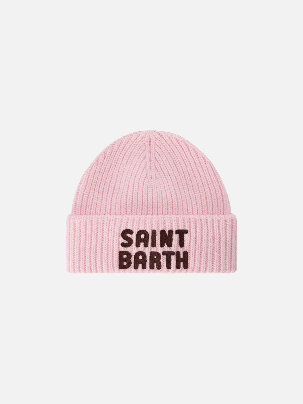 Gorro beanie rosa Berry con parche con logo 