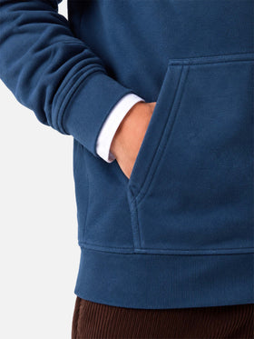 Sudadera con capucha de algodón azul con cremallera Barrett 