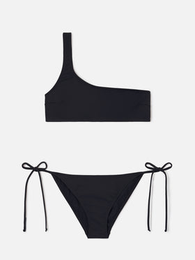 Bikini Breezy nero con fascia monospalla