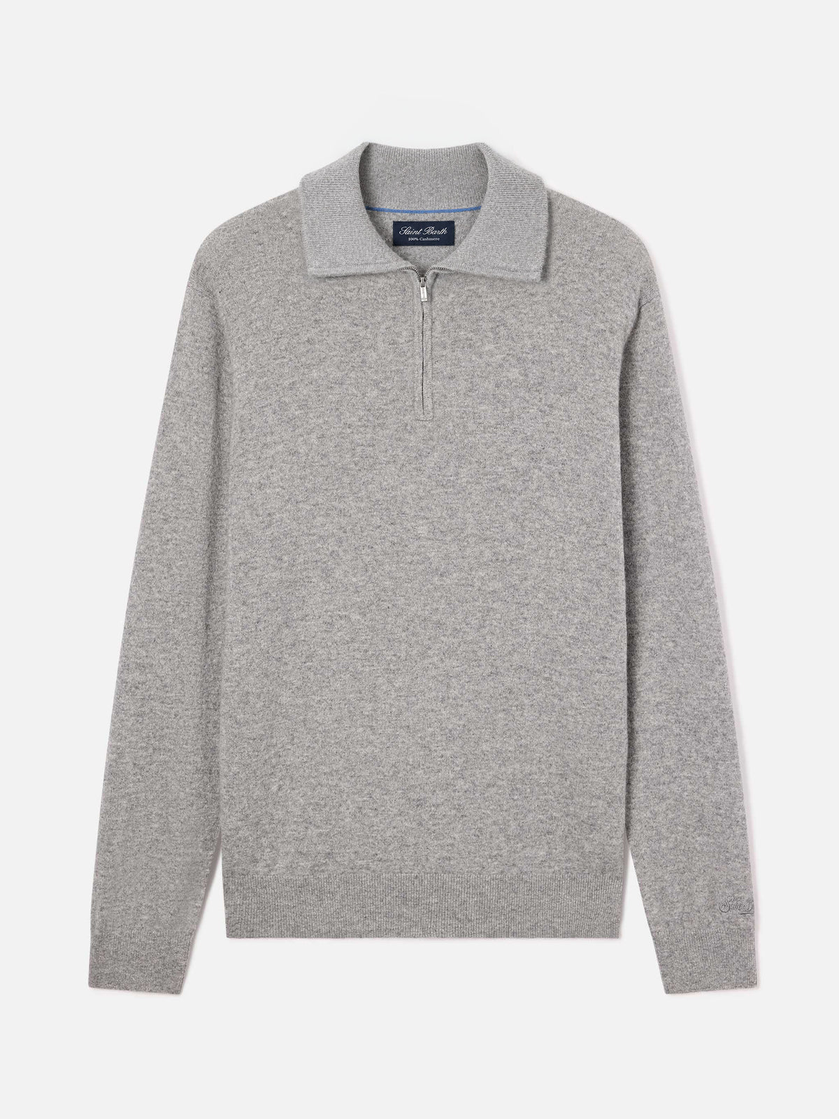 Pull en cachemire Grey Buck à demi-zip 