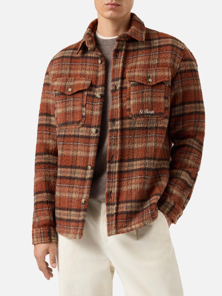 Camicia Burton in casentino marrone con tasche