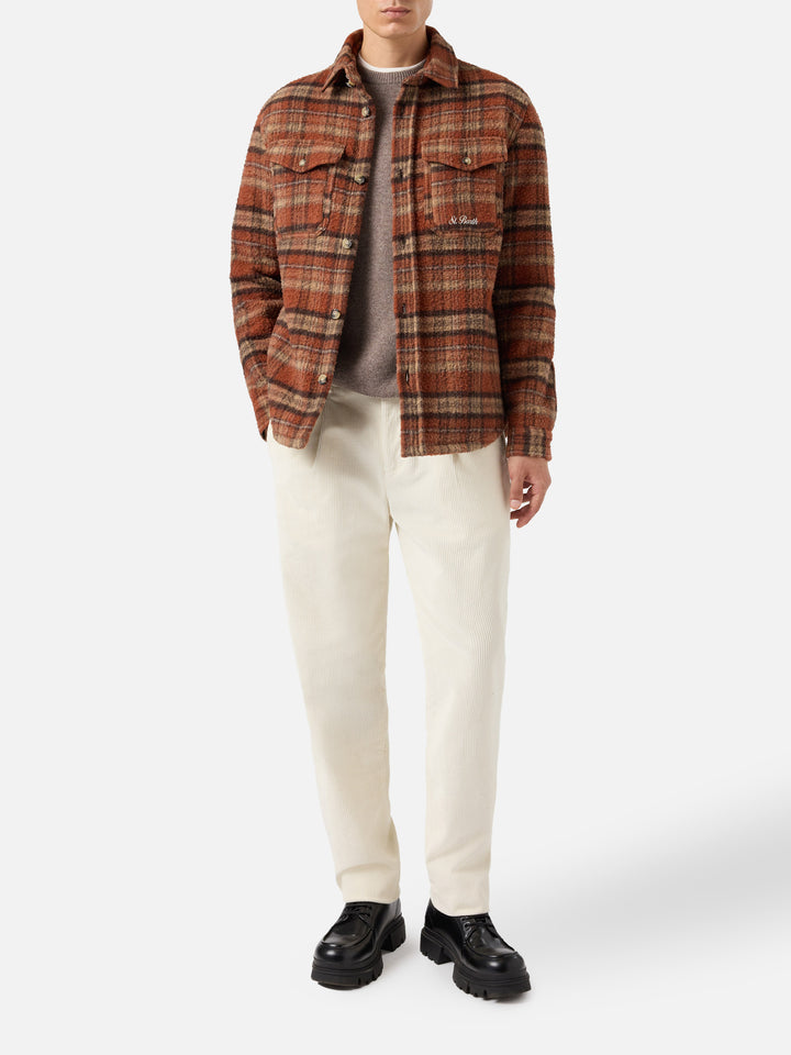 Camicia Burton in casentino marrone con tasche